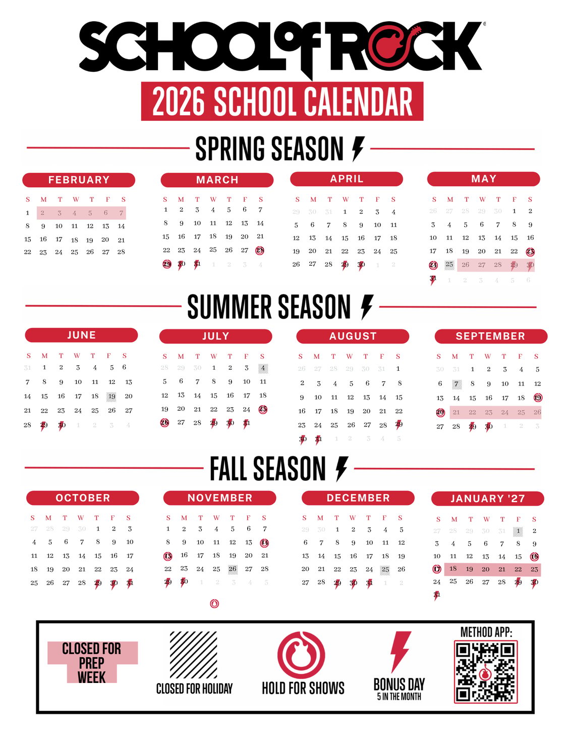 C.A.T. 2026 SoR Calendar